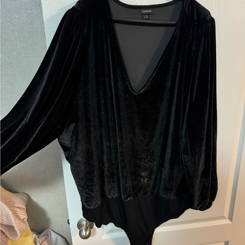 Torrid Black Velvet Bodysuit